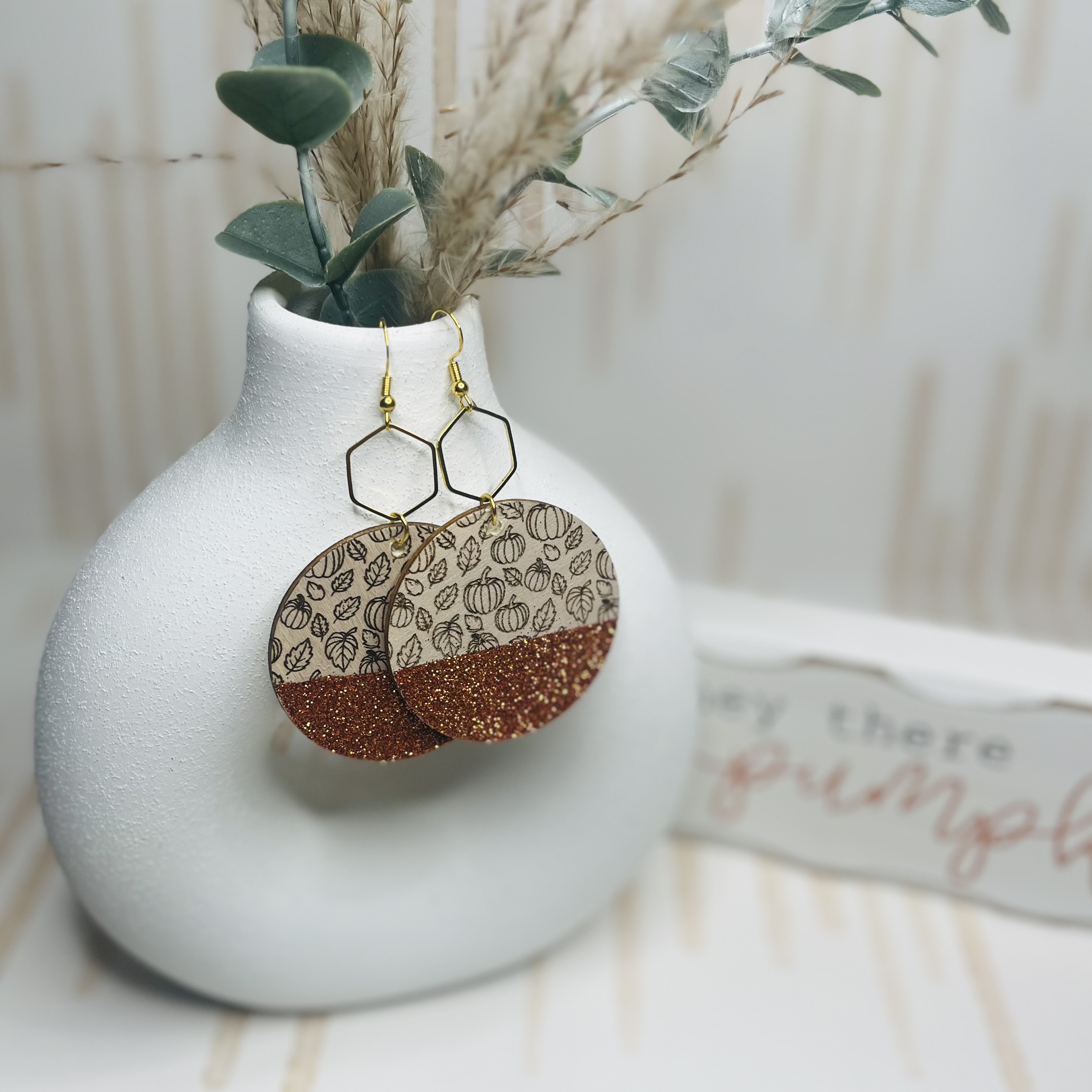 Pumpkin Spice Sparkle Earrings